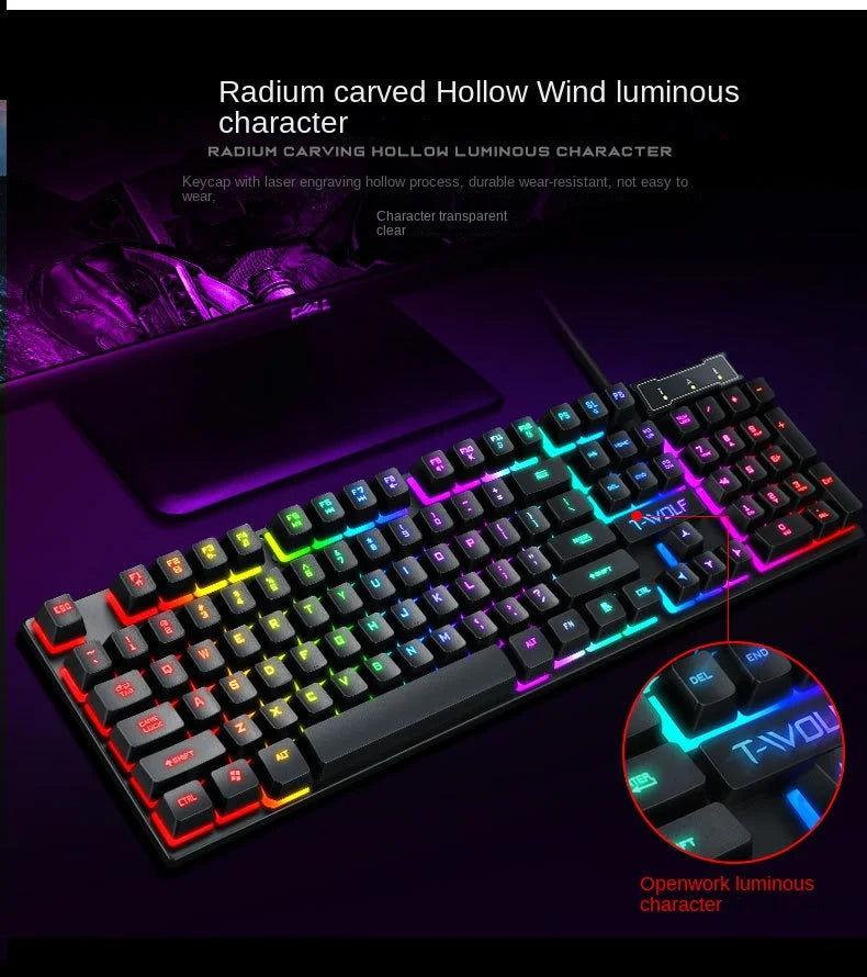 Clavier Gaming Mécanique Rétroéclairé RGB - Clavier Filaire PC Gamer avec Éclairage LED