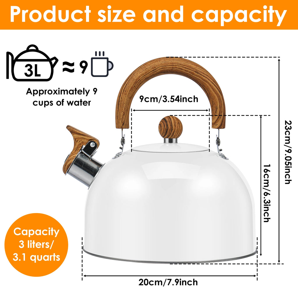 Bouilloire Sifflante 2L en Acier Inoxydable - Poignée Ergonomique & Ébullition Rapide