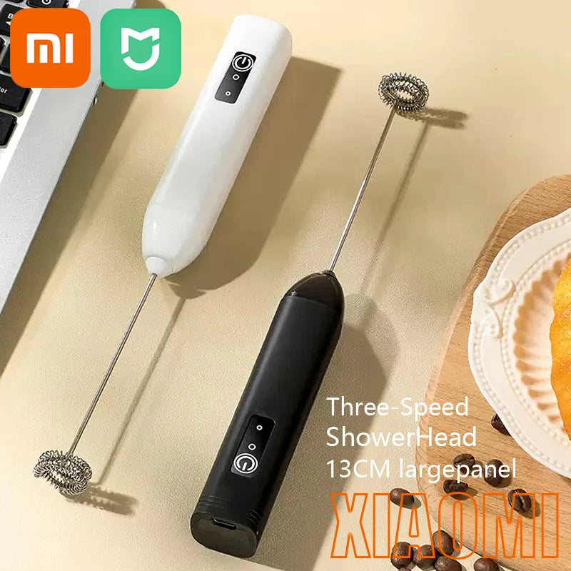 Mousseur à Lait Électrique Xiaomi - Batteur à Œufs Portable Cappuccino Noir