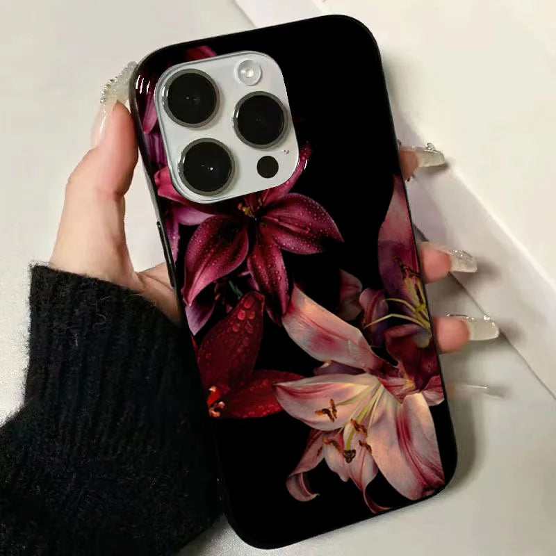 Coque iPhone Fleur de Lys Rouge — Étui Souple Antichoc, Compatible iPhone 7 au 17 Air