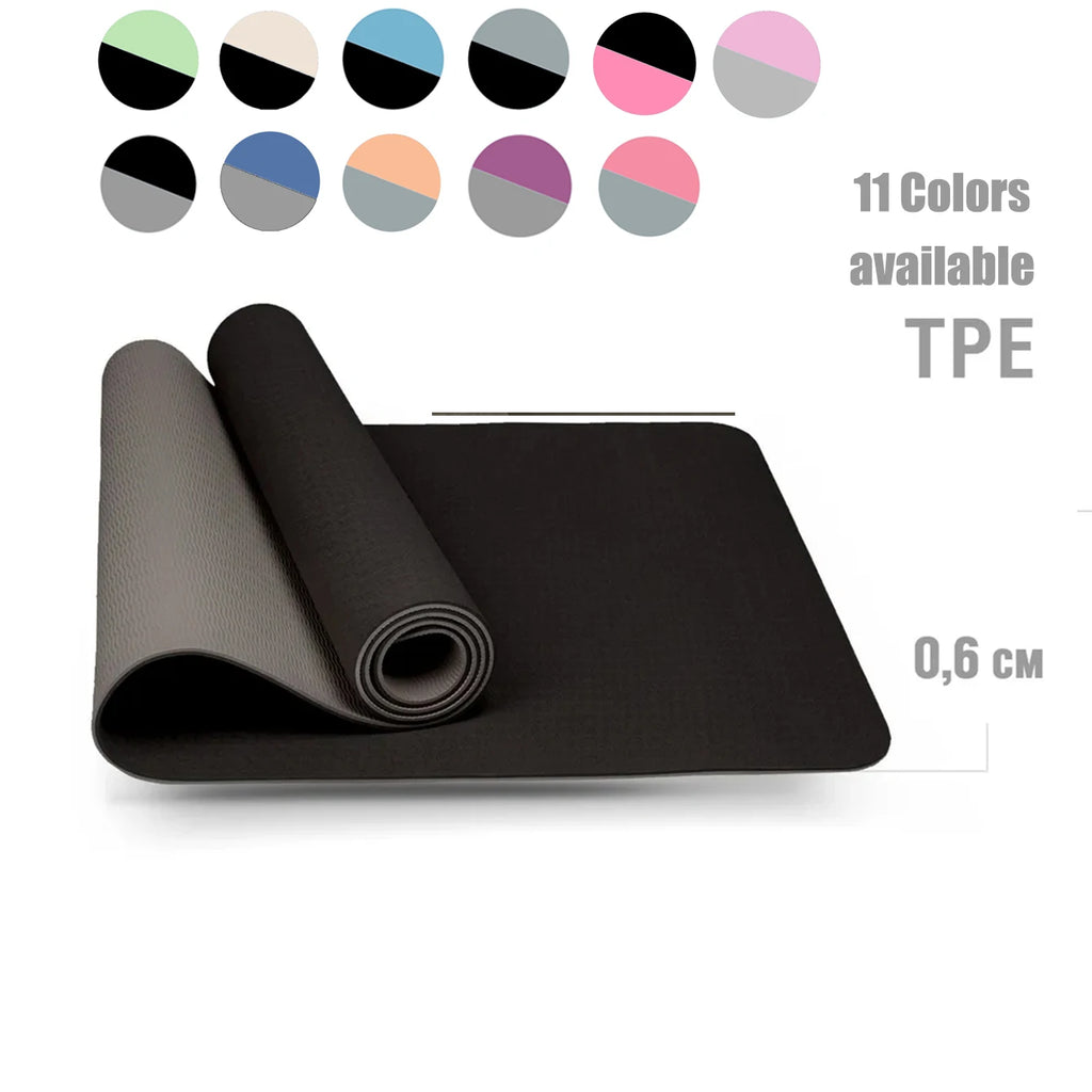 Tapis de Yoga TPE Écologique Antidérapant Double Face avec Sangle - Premium Fitness Pilates