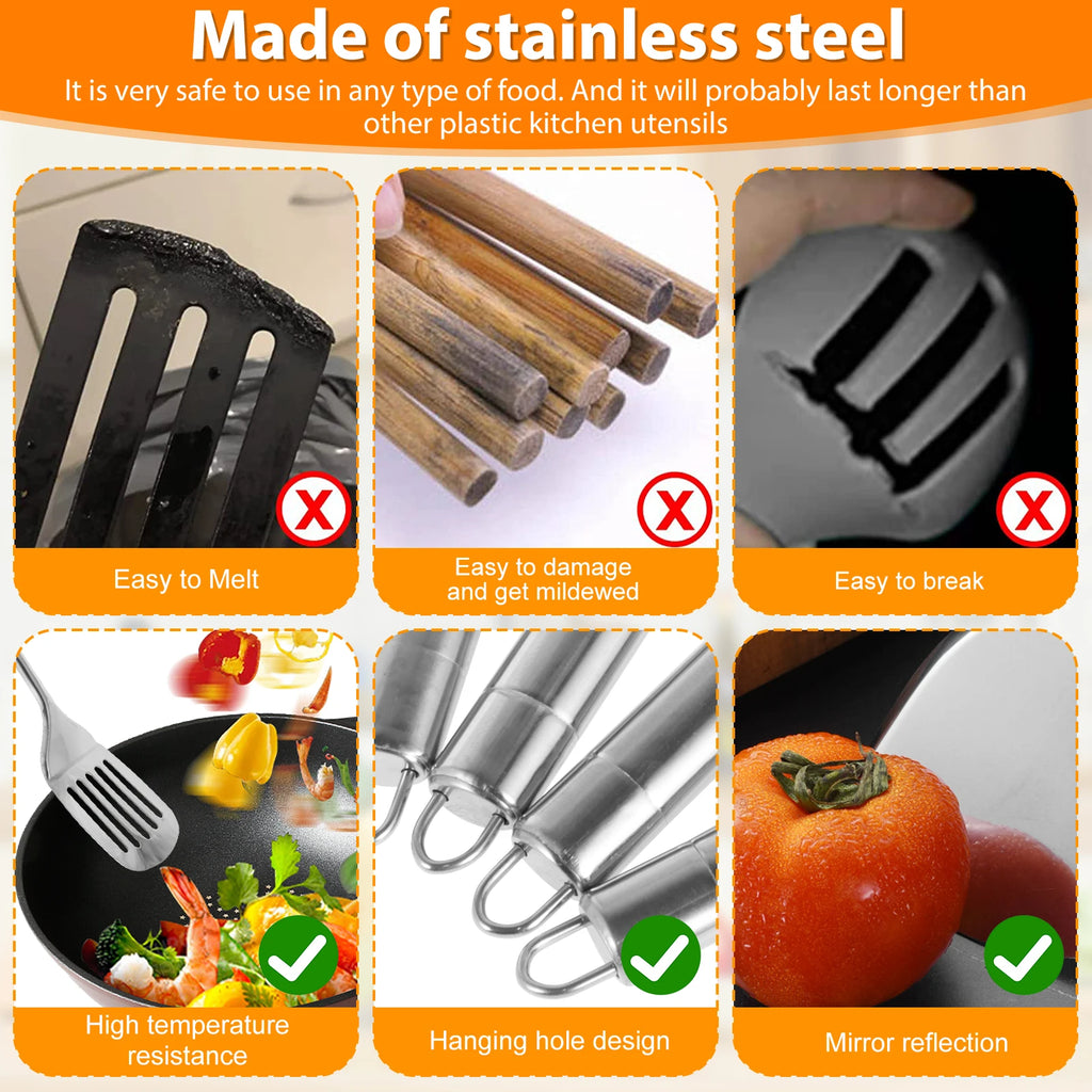 Ensemble 5 Ustensiles de Cuisine en Acier Inoxydable Willstar