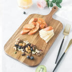 Planche à découper en bois massif avec poignée - Plateau de service artisanal
