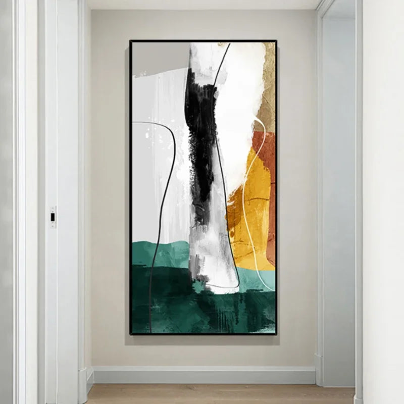 Tableau Peinture Huile Fait Main - Design Porche Abstrait Moderne Sans Cadre