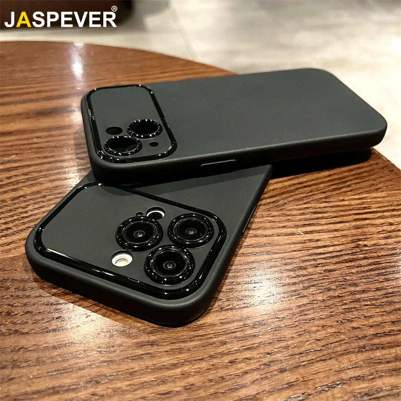 Coque iPhone Silicone Mat Ultra-Fine - Ligne Premium Noir Blanc 16 15 14 13 12 11 Pro Max