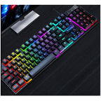 RGB Backlit Mechanical Gaming Keyboard - Wired PC Gamer Keyboard with LED Lighting