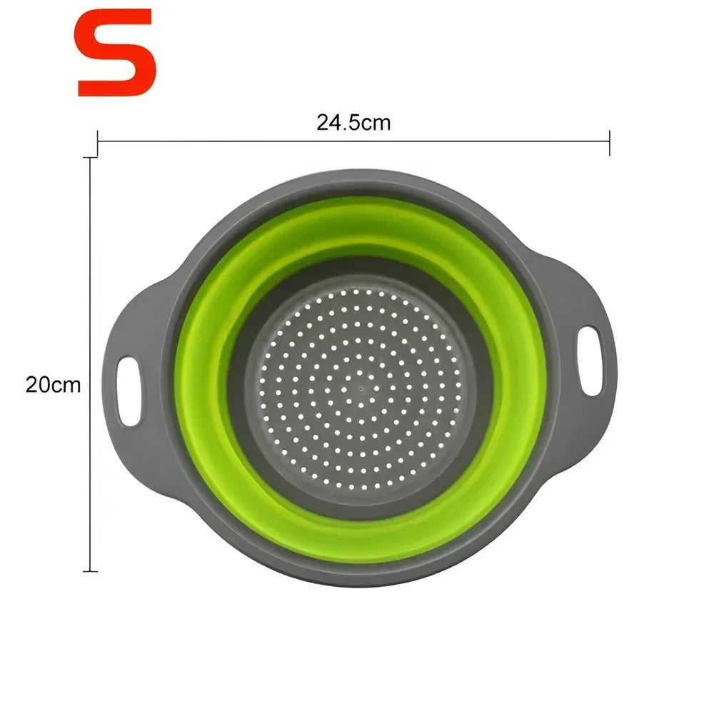Panier Égouttoir Pliable Silicone 2 Pièces - Passoire Cuisine Gain de Place