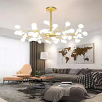 Lustre de plafond à LED nordique, éclairage de branche moderne, lampes suspendues, salon, or, noir, art, décor à la maison, lampes d'intérieur, chaussures
