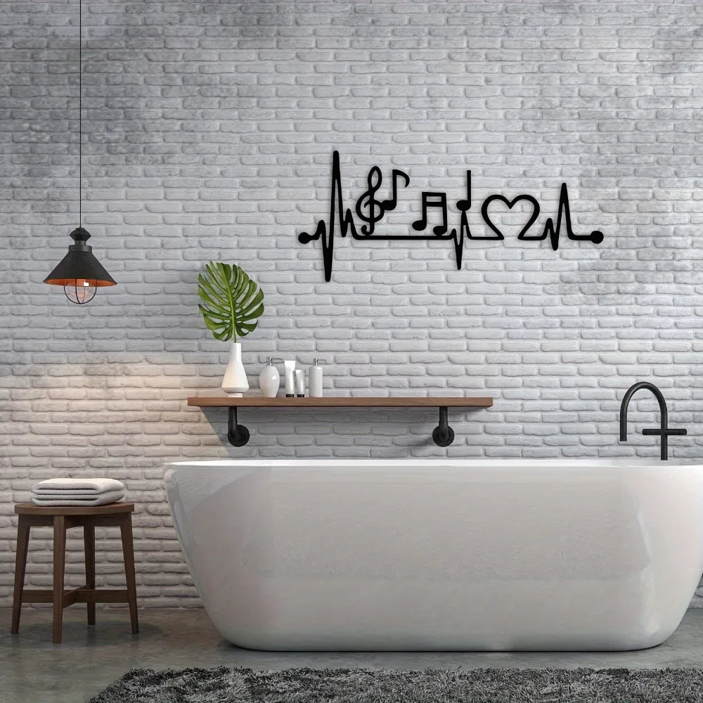 Art Mural en Métal – Rythme Cardiaque & Musique, Décoration Murale Design | Hello Young