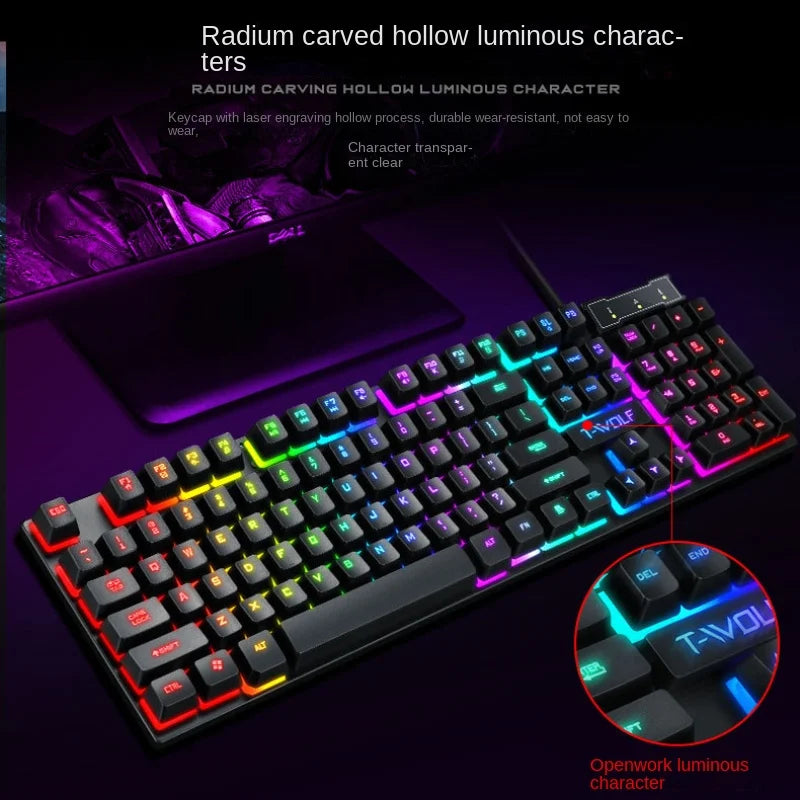 Clavier Gaming Mécanique Rétroéclairé RGB - Clavier Filaire PC Gamer avec Éclairage LED
