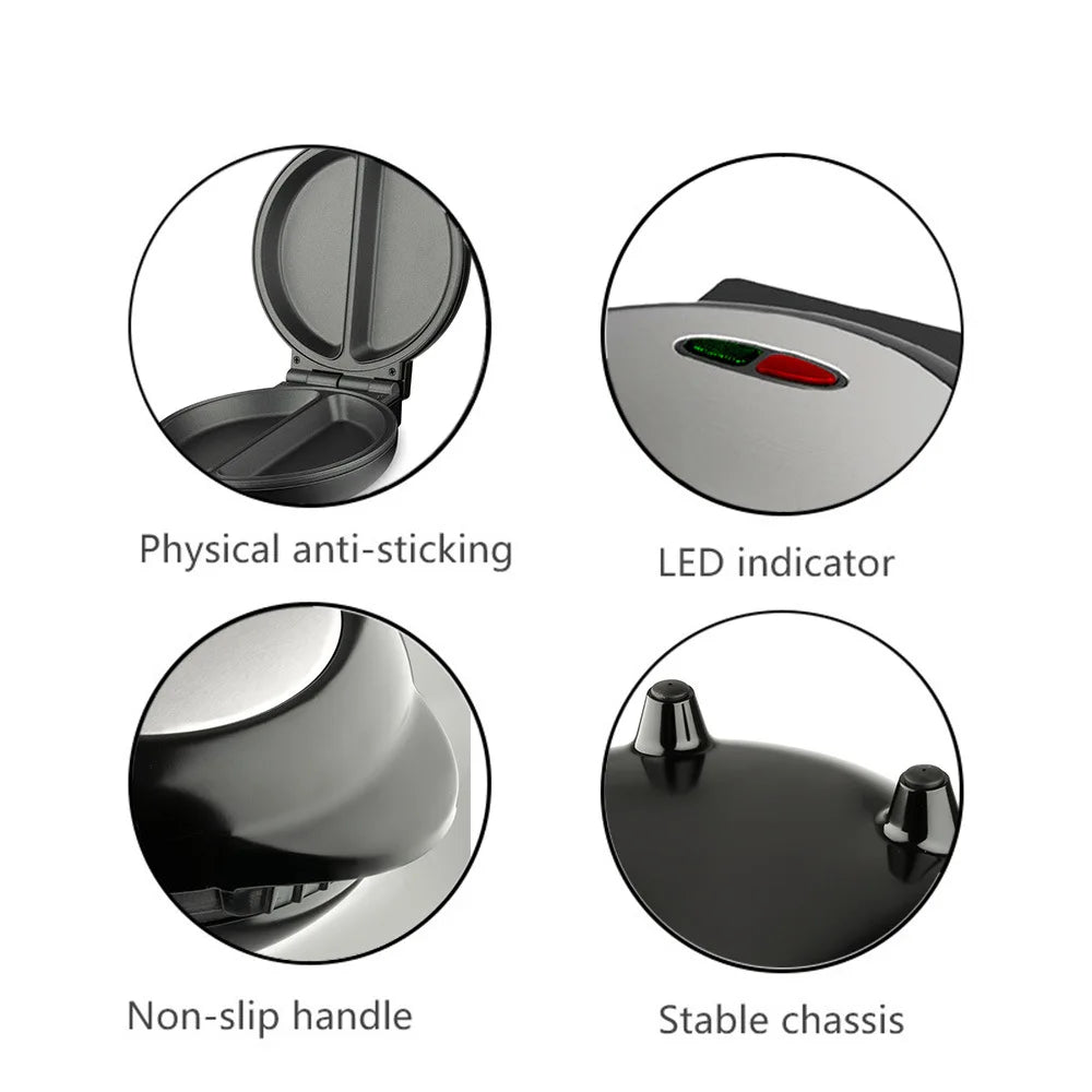 Poêle à Frire Électrique Antiarina de 6.7 Pouces, Machine à Pizzas, Omelette, Barbecue, Crêpes, pour la Maison