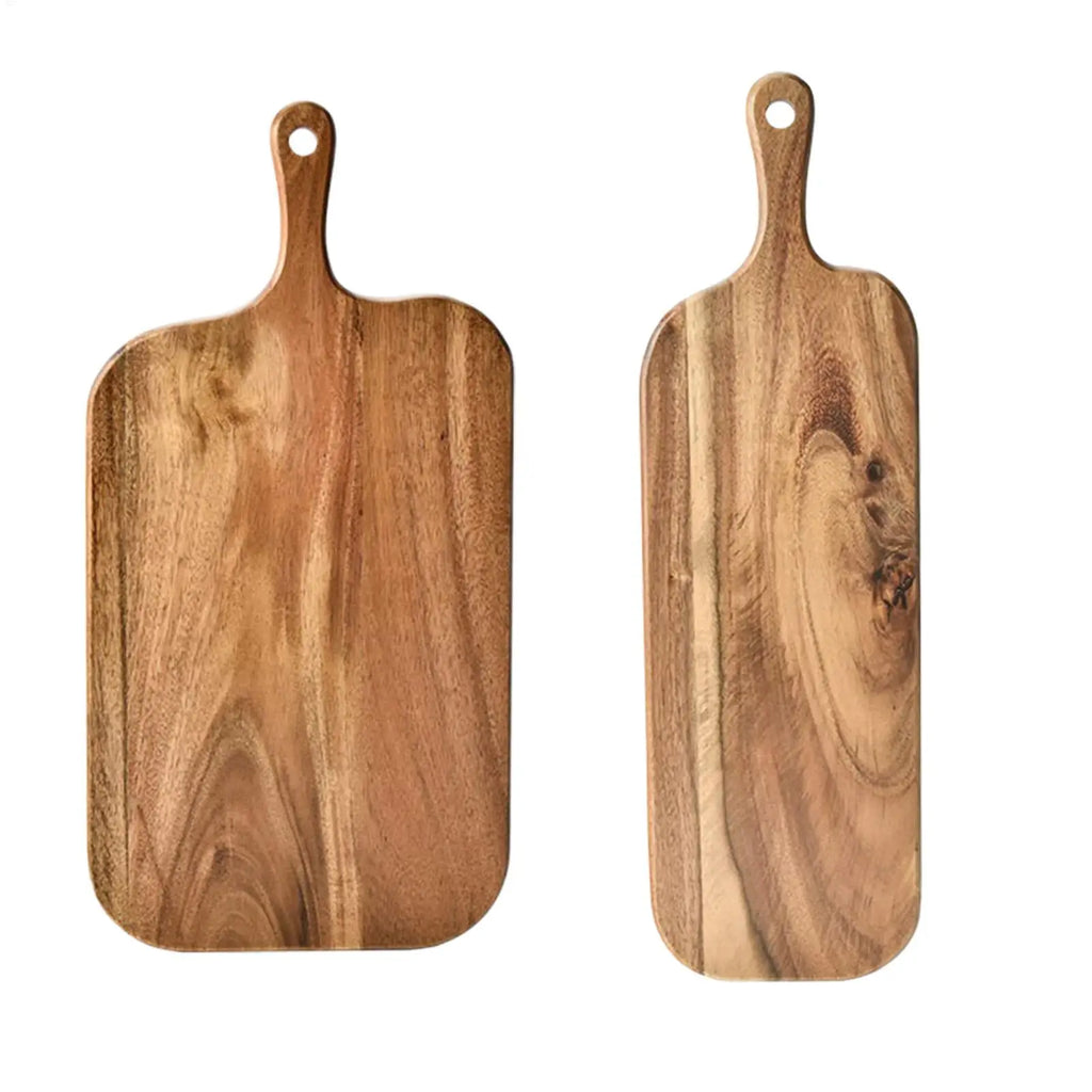 Planche à Découper en Bois Double Face avec Poignée - Plateau de Service