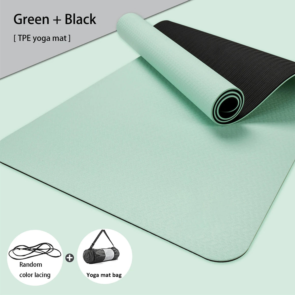 Tapis de Yoga TPE Écologique Antidérapant Double Face avec Sangle - Premium Fitness Pilates