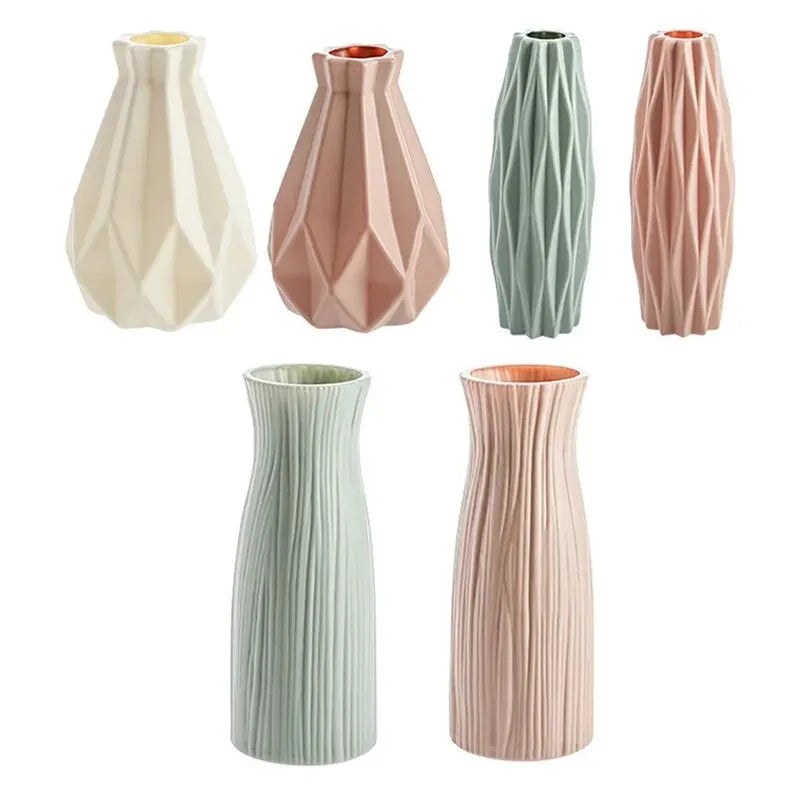 Vase Moderne en Plastique Style Nordique - Panier Décoratif pour Fleurs