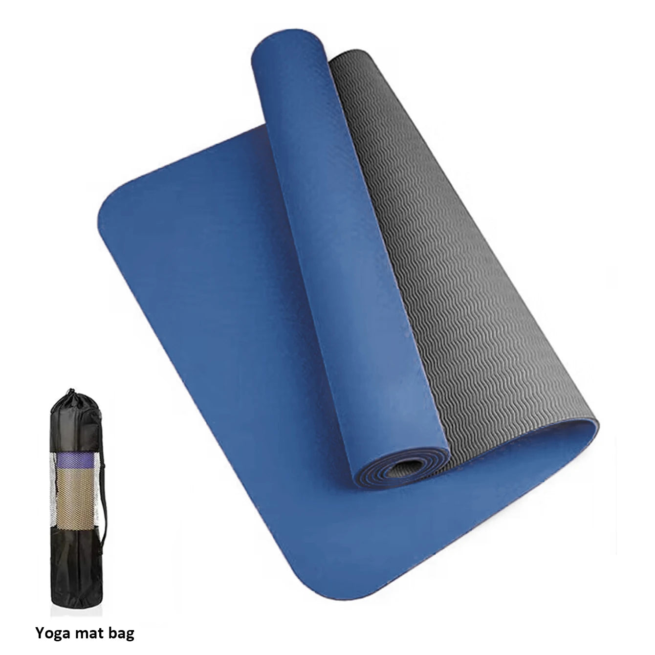 Tapis de Yoga TPE Écologique Antidérapant Double Face avec Sangle - Premium Fitness Pilates