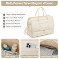 Set Sac de Voyage Femme Nylon – Sac Vêtements & Trousse de Toilette Inclus (Beige)