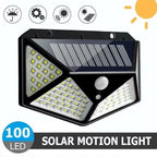 Lampe Solaire LED 100 LED – Détecteur de Mouvement PIR, Éclairage Extérieur IP65, 3 Modes