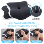 Oreiller Cervical Ergonomique Mémoire de Forme - Anti-Douleur Nuque avec Taie Soie Glacée
