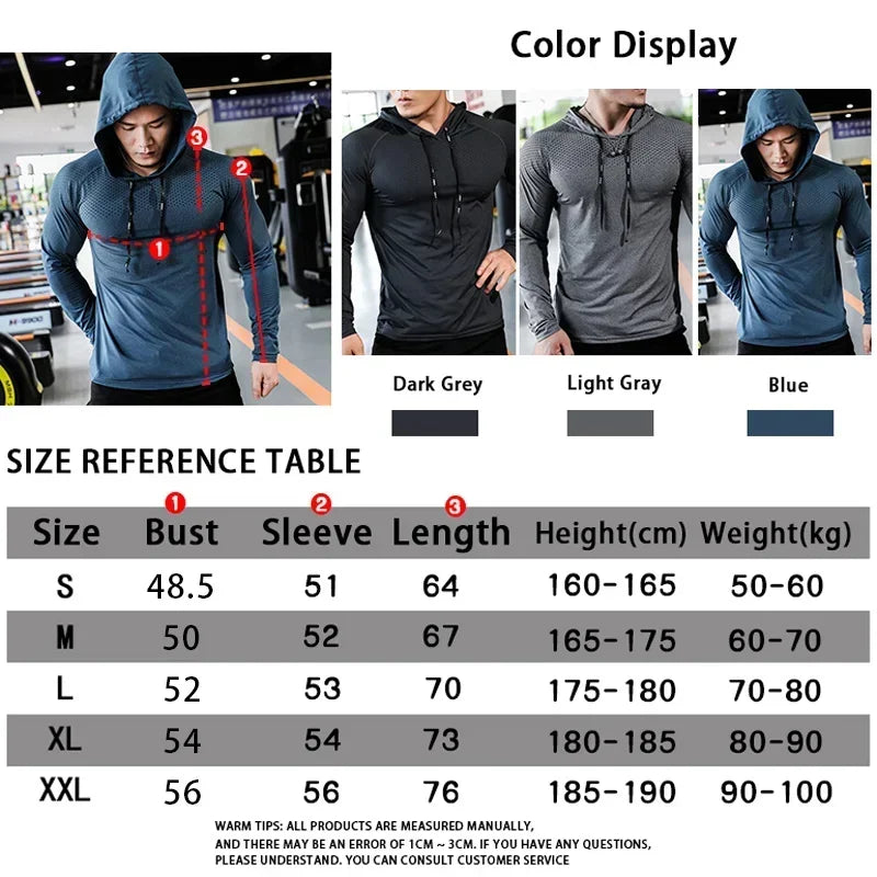 Sweat-shirt à capuche pour hommes, survêtement de Fitness, de Sport, de course, de Gym, d'entraînement en plein air, vêtements athlétiques, d'entraînement musculaire