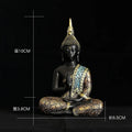 Statue Bouddha Thaïlandaise en Résine Verte – Sculpture Fengshui & Méditation, 4 Tailles