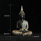 Statue Bouddha Thaïlandaise en Résine Verte – Sculpture Fengshui & Méditation, 4 Tailles