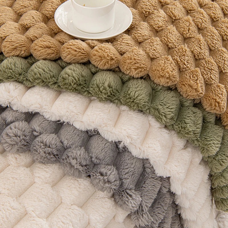 Housse de Coussin en Peluche Capitonnée - Style Nordique Confort Hiver