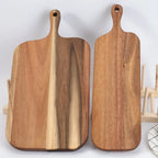 Planche à découper en bois massif avec poignée - Plateau de service artisanal
