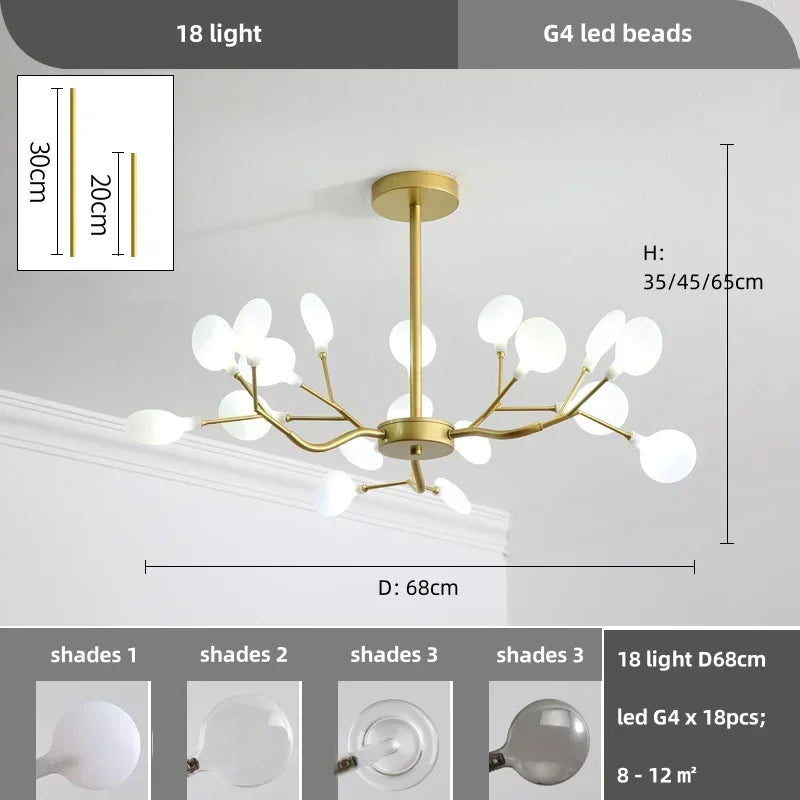 Lustre de plafond à LED nordique, éclairage de branche moderne, lampes suspendues, salon, or, noir, art, décor à la maison, lampes d'intérieur, chaussures