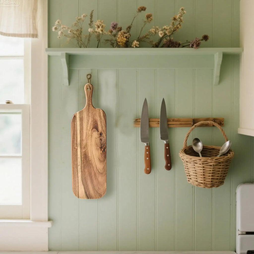 Planche à Découper en Bois Double Face avec Poignée - Plateau de Service