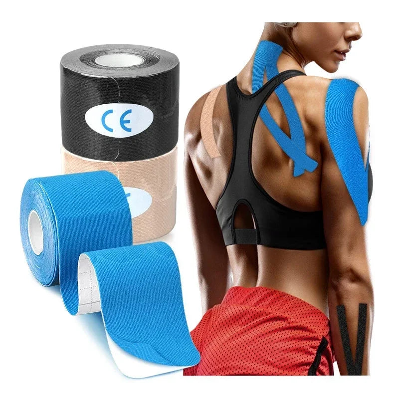 Bande Kinésiologie Élastique Sport 2.5-10cm - K-Tape Muscle Genou Douleur