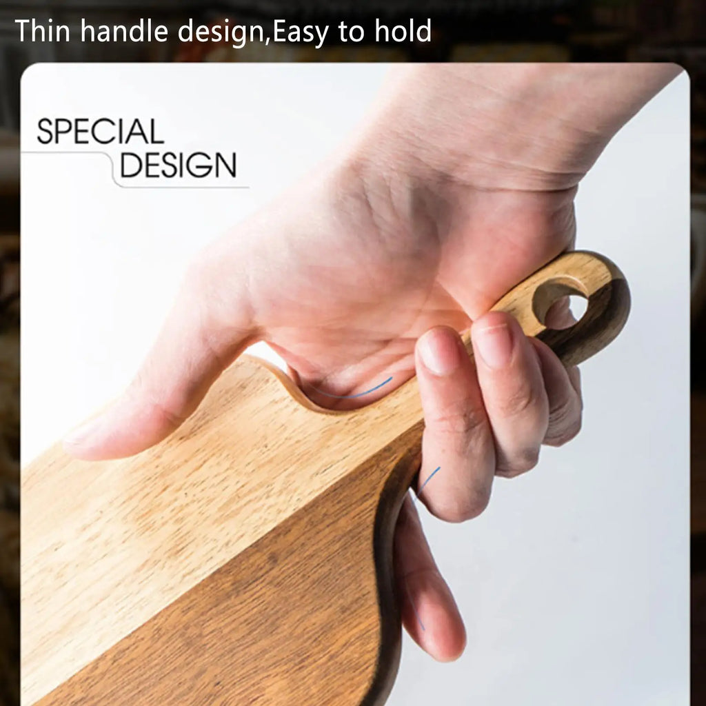 Planche à Découper en Bois Double Face avec Poignée - Plateau de Service