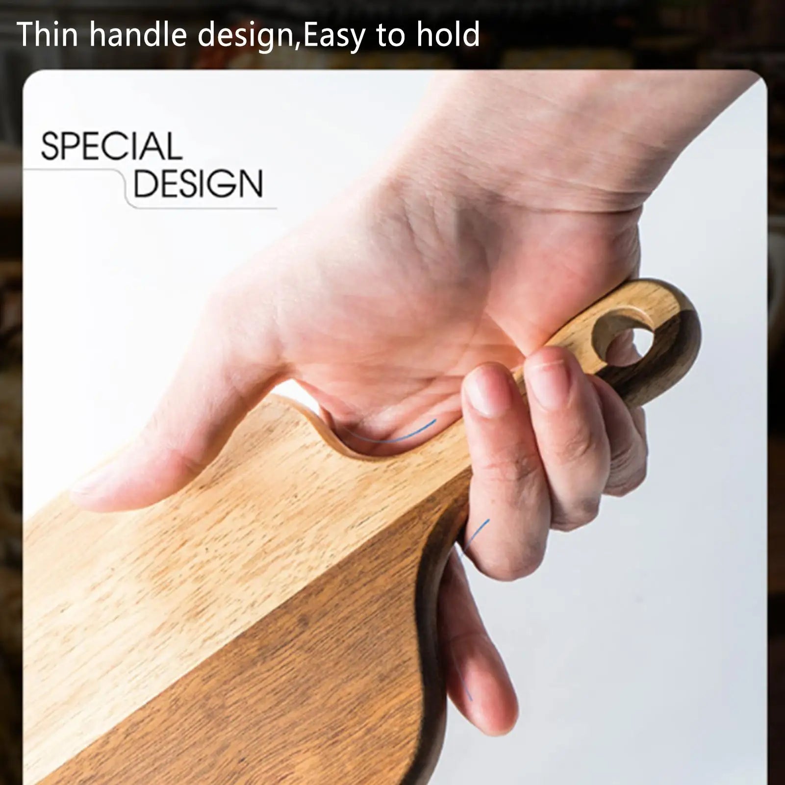 Planche à Découper en Bois Double Face avec Poignée - Plateau de Service