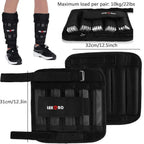 Adjustable Weighted Wrist Ankle Straps 20kg - Strength Training Fitness Running