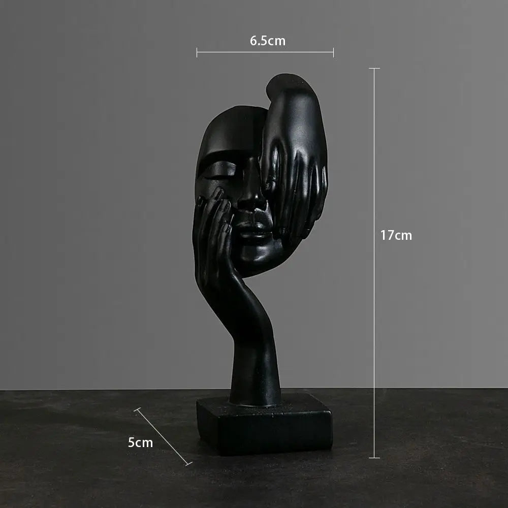 Statue Abstraite en Résine – Sculpture Nordique Penseur, Décoration Bureau & Salon | Art Luxe