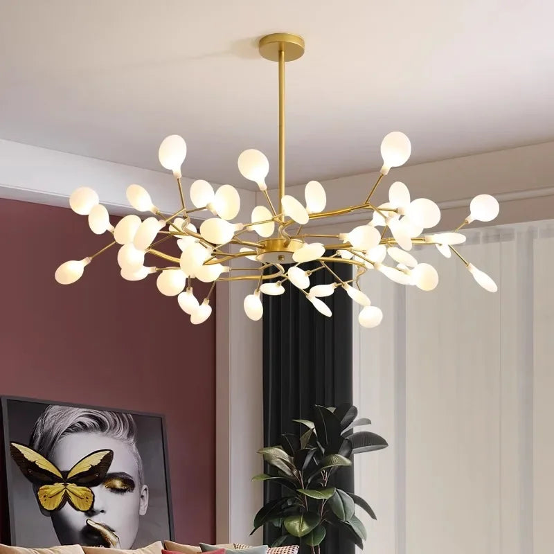 Lustre de plafond à LED nordique, éclairage de branche moderne, lampes suspendues, salon, or, noir, art, décor à la maison, lampes d'intérieur, chaussures