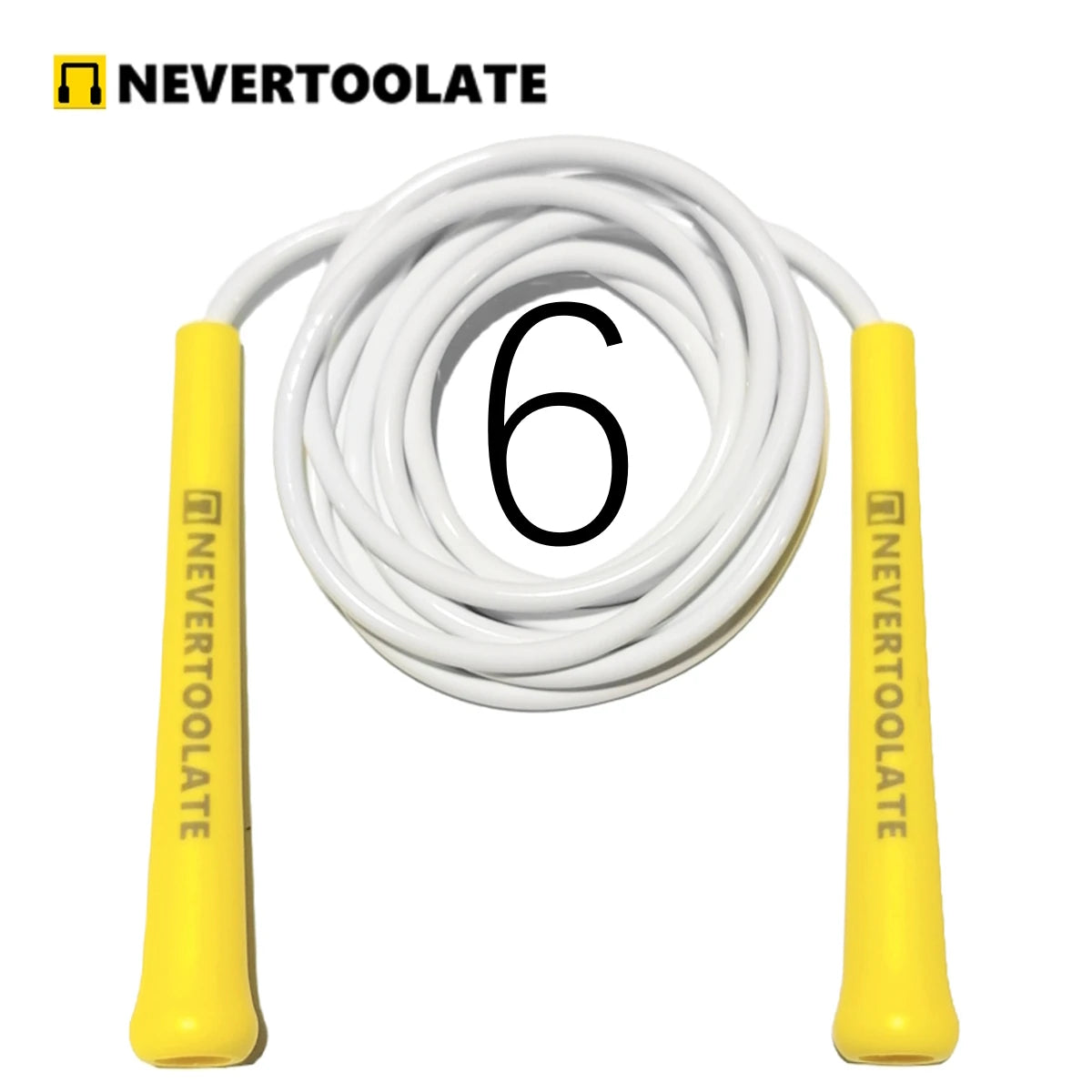Corde à Sauter Fitness NEVERTOOLATE - Poignée Mi-Longue PVC 2.8m