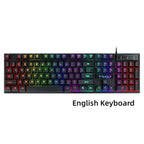 RGB Backlit Mechanical Gaming Keyboard - Wired PC Gamer Keyboard with LED Lighting
