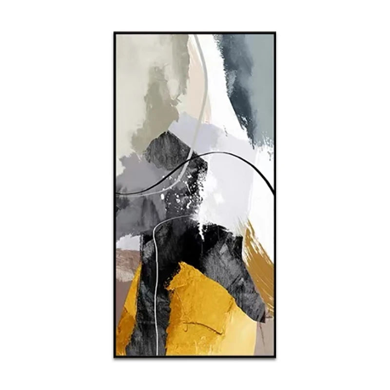 Tableau Peinture Huile Fait Main - Design Porche Abstrait Moderne Sans Cadre