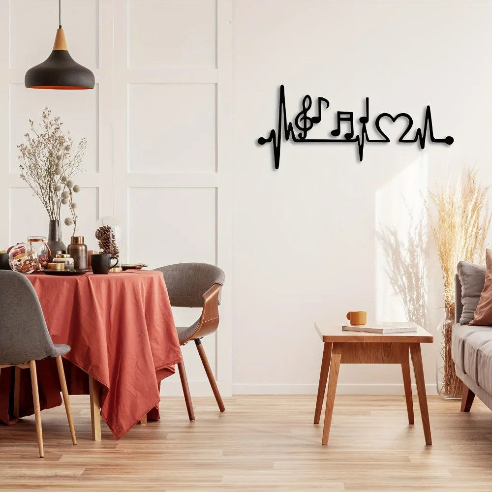 Art Mural en Métal – Rythme Cardiaque & Musique, Décoration Murale Design | Hello Young
