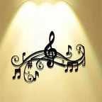 Plaque Métallique Décorative – Notes de Musique Art Déco, Intérieur & Extérieur 40×28 cm | CIFBUY