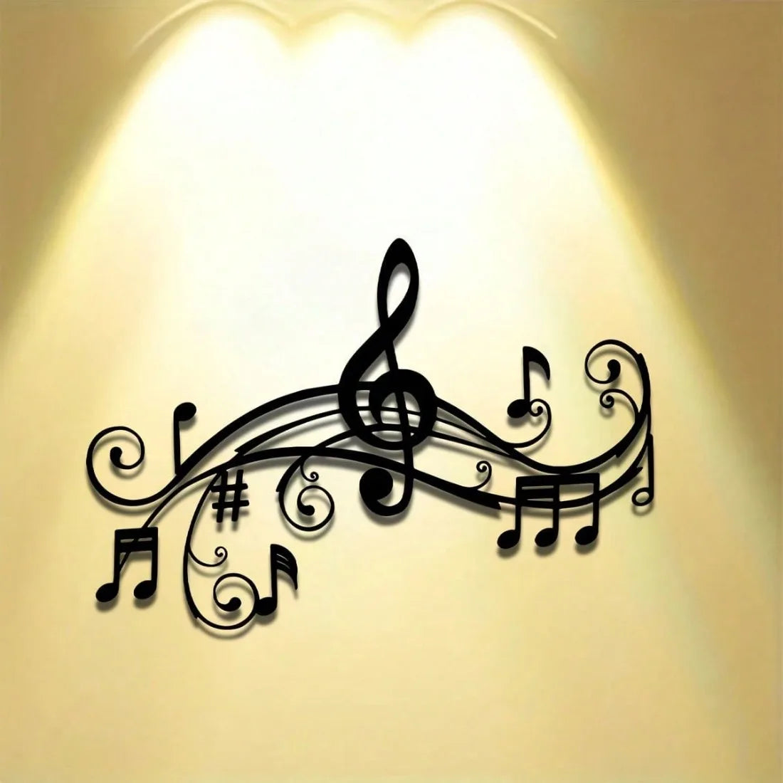 Plaque Métallique Décorative – Notes de Musique Art Déco, Intérieur & Extérieur 40×28 cm | CIFBUY