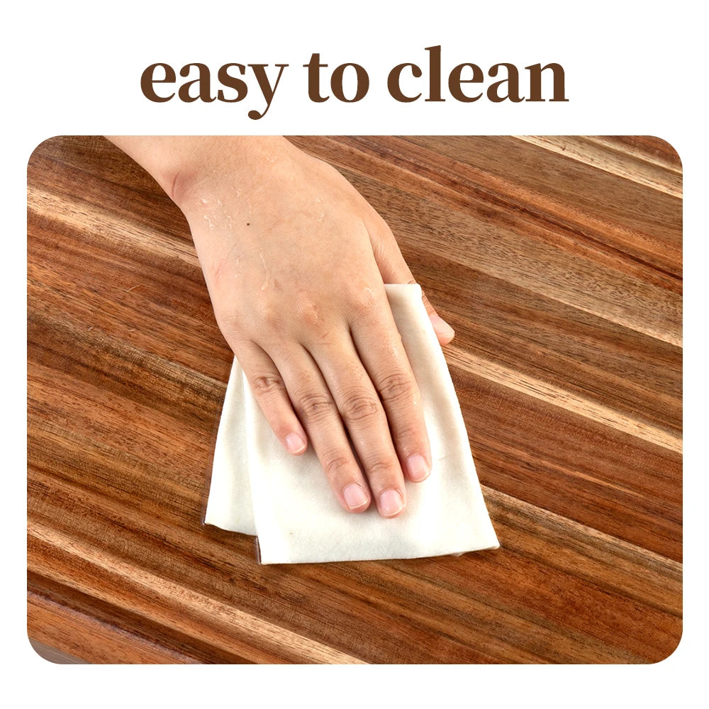 Planche à Découper en Bois d'Acacia Massif avec Rainure à Jus - Double Face Premium