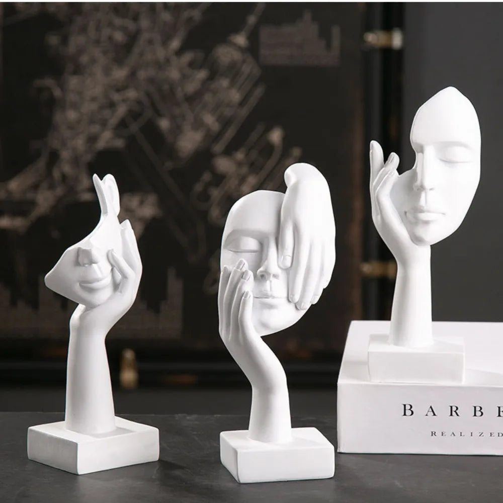 Statue Abstraite en Résine – Sculpture Nordique Penseur, Décoration Bureau & Salon | Art Luxe