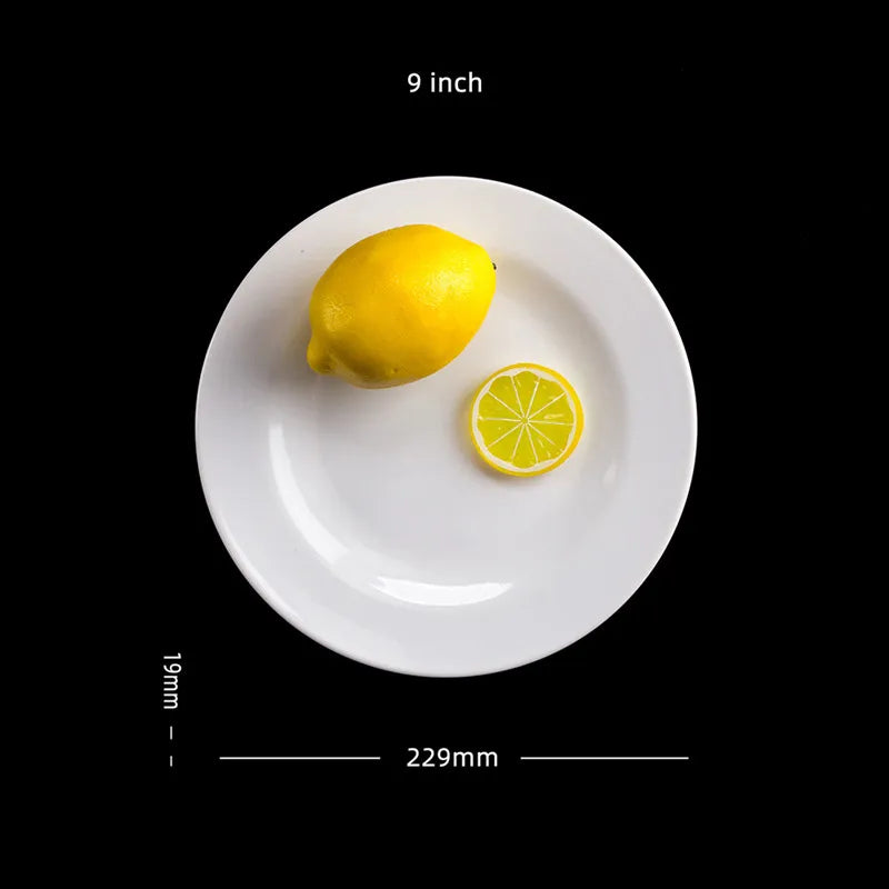 Assiette Mélamine Blanche Premium - Plateau Steak Rond 12 pouces