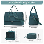 Set Sac de Voyage Femme Nylon – Sac Vêtements & Trousse de Toilette Inclus (Gris)