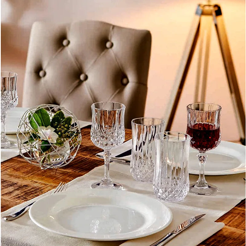 Tasse en Verre Cristal Gravé 230ml - Verre à Vin Rouge Whisky Polyvalent