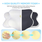 Oreiller Cervical Ergonomique Mémoire de Forme - Anti-Douleur Nuque avec Taie Soie Glacée