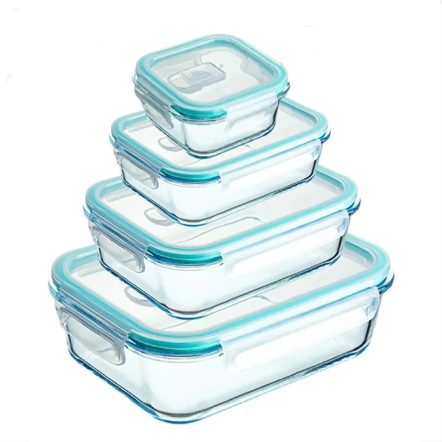 Conteneurs Meal Prep en Verre | Boîte Bento Hermétique Micro-Ondes