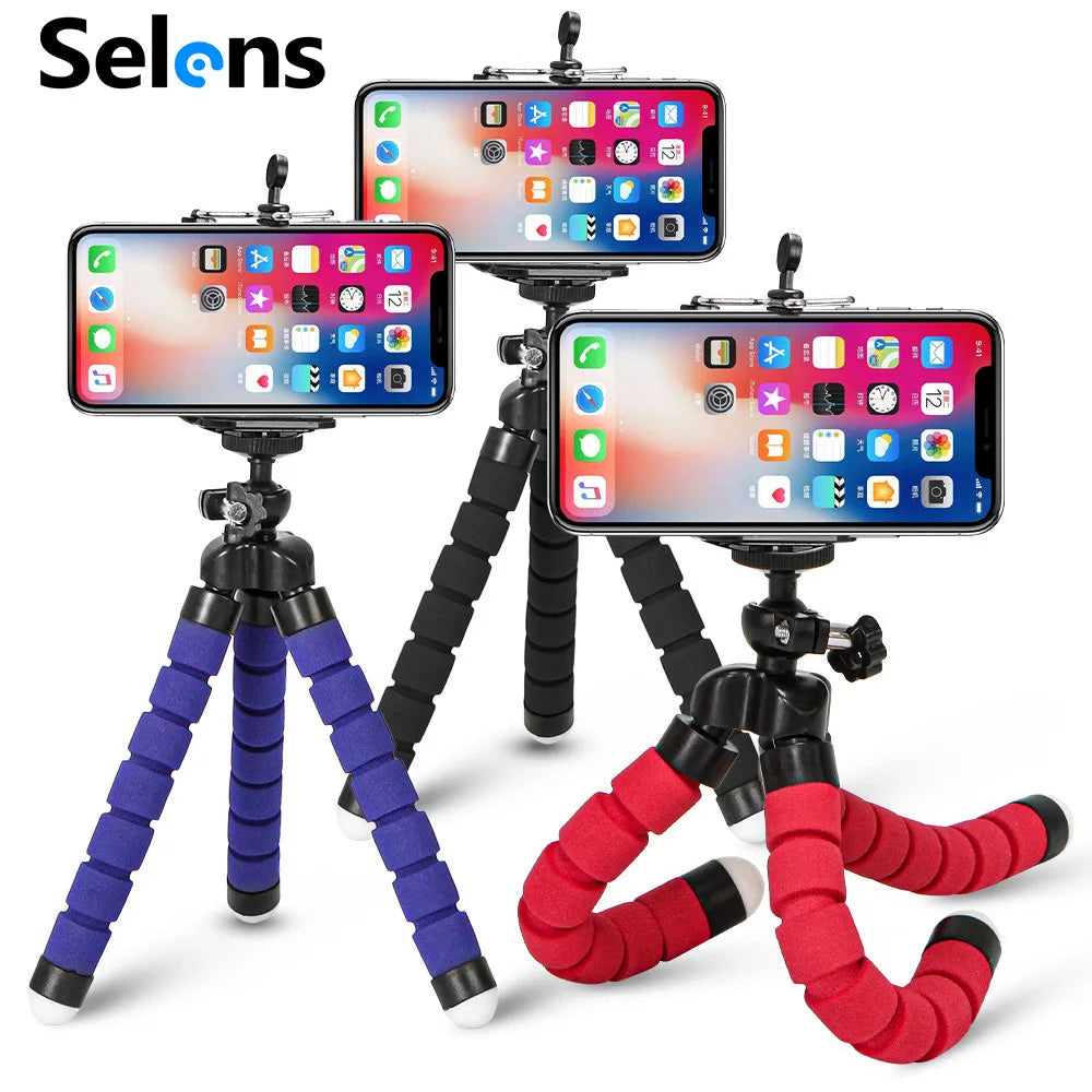 Mini Trépied Flexible Octopus pour Smartphone — Pieds Éponge, Clip Universel, Compact & Léger