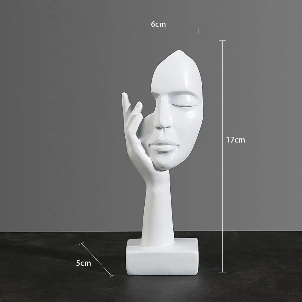 Statue Abstraite en Résine – Sculpture Nordique Penseur, Décoration Bureau & Salon | Art Luxe